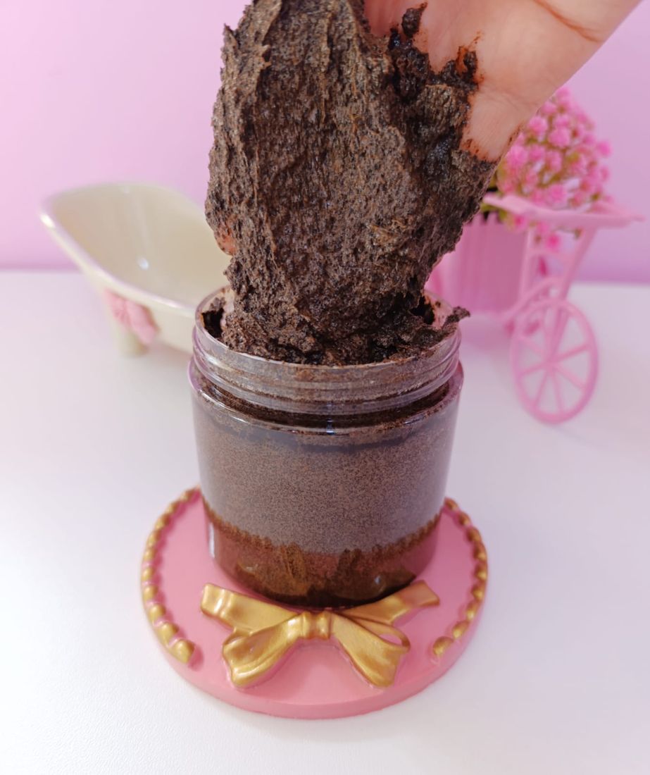 Exfoliante de café en frasco